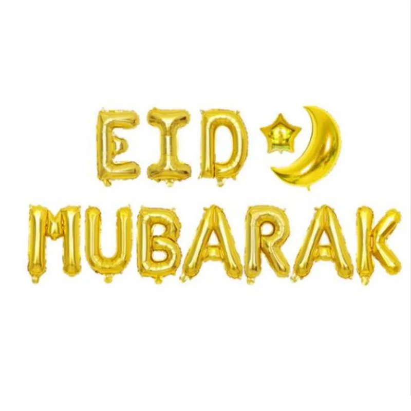 16 дюймов золотые воздушные шары Eid Mubarak Рамадан баннер вечерние чные украшения