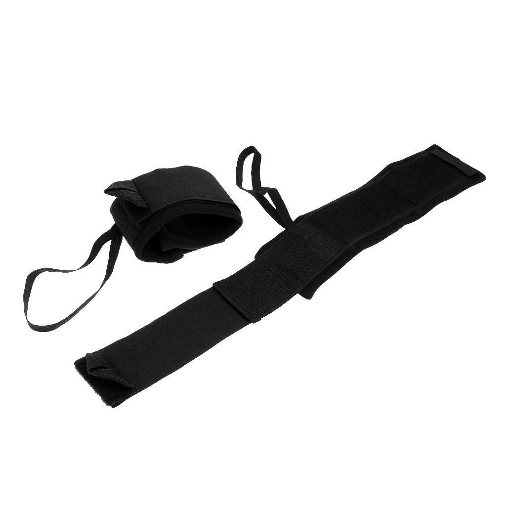 2 Pieces Premium Adjustable Padded Bodyboard Fin Tethers Comfort Neoprene Surf Swim Dive Fin Savers Ankle Strap Black