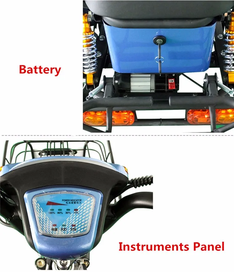 Perfect Electric Adult Tricycle 48v 500w Li-ion Battery Strang Range Red Blue White 5