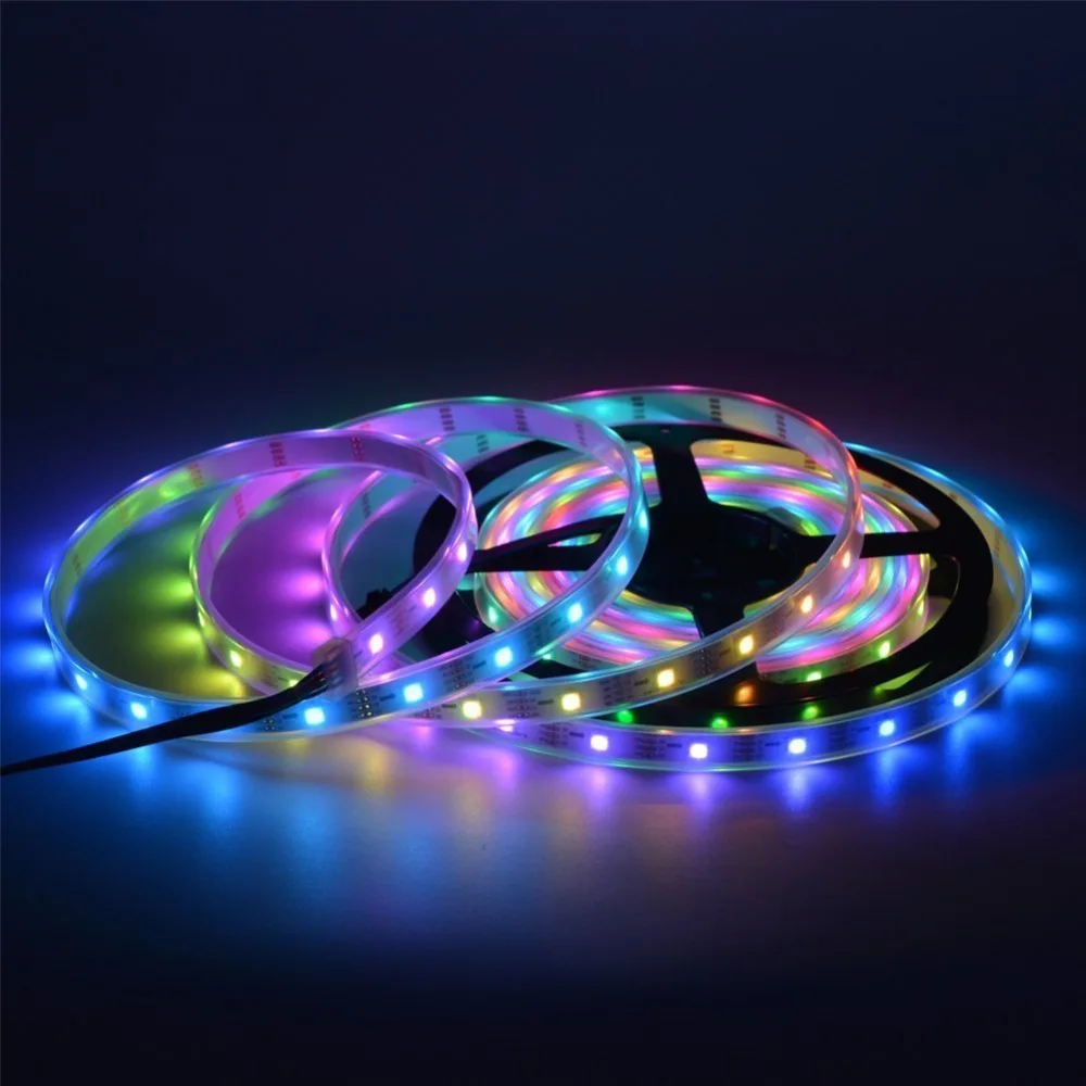 Mokungit 20 м 4X5 м apa102-c 36leds/M 5050 RGB индивидуально адресуемых 180 пикселей волшебный Цвет светодиодные ленты DC5V белый черный pcb