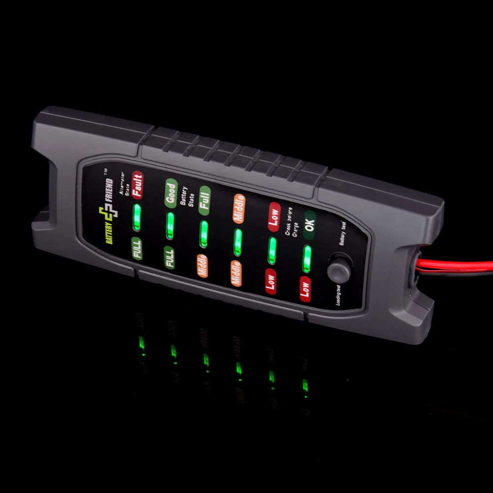 Универсальный 12 В автомобильный тестер батареи генератор проверки анализатор свинца диагностический инструмент с 6 светодиодный 2,8