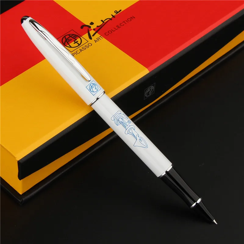 0,38 мм перо Пикассо бренд 606 авторучка высокого класса Роскошные металлические ручки Акция - Цвет: White