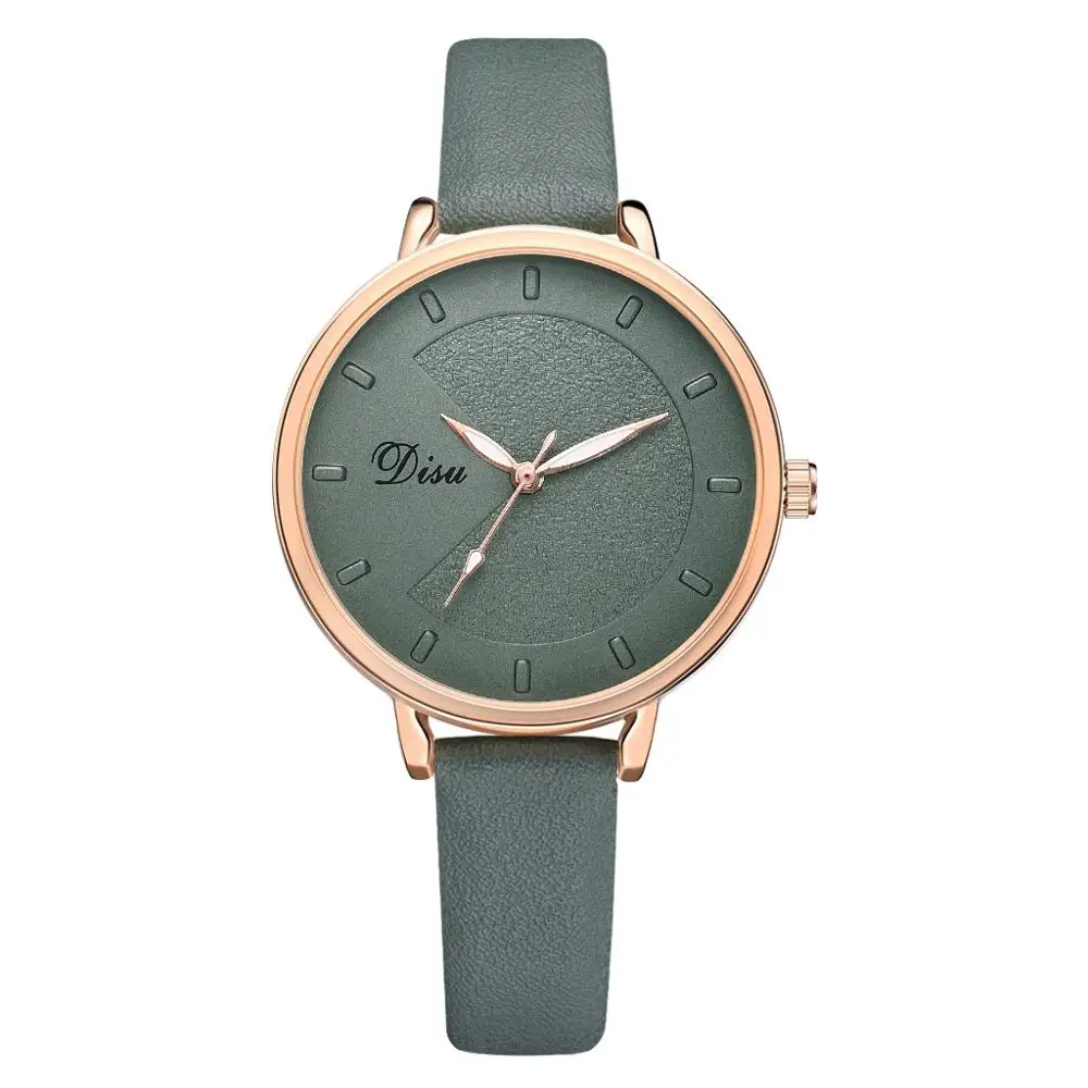 

Women's Watches DISU Best Selling Ladies Quartz Wristwatch Leather Strap High Quality Clock Fashion Dress Reloj Mujer @50