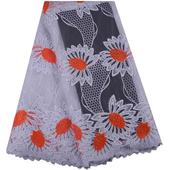 

High Quality African Lace Fabric With Plenty Stones Milk Silk Lace Hot Sale French Lace Fabric 2019 Nigerian Lace Fabrics 1437