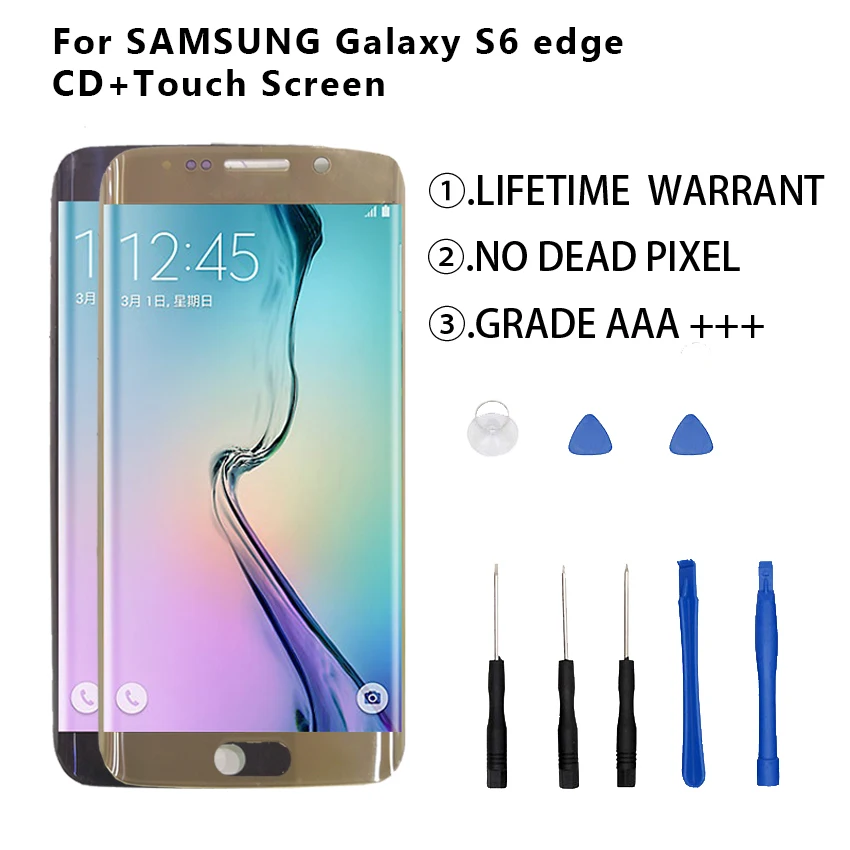 

For SAMSUNG Galaxy S6 edge LCD Display Digitizer Assembly For SAMSUNG Galaxy S6 edge G925 G925I G925F Display TouchScreen Phone
