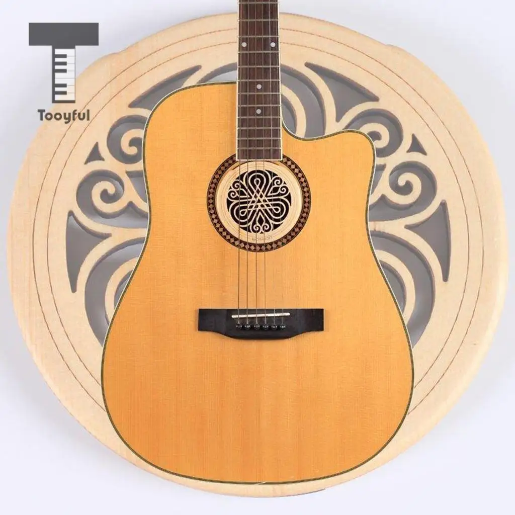Tooyful Wood Acoustic Guitar Soundhole Cover Feedback Buster for 40'' 41'' Guitar Parts Accessories