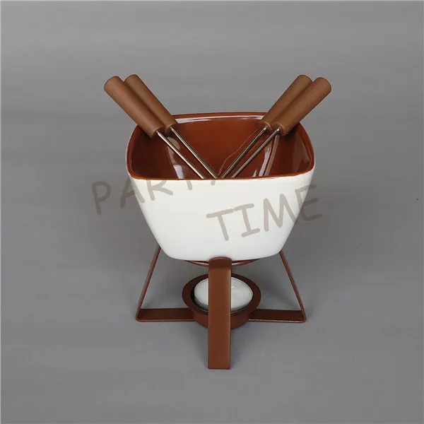 Ceramic fondue set, diy cheese fondue pot for