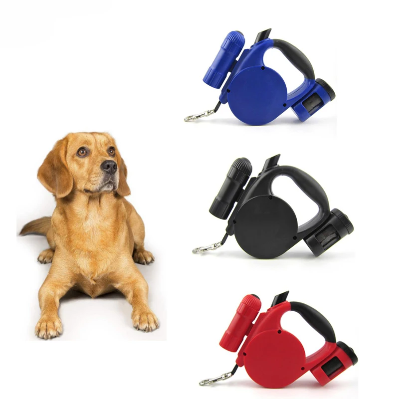 5M Pets Dog Retractable Leashes with Led Flashlight Safety Walking Dog Harness Collar Led Leash