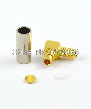 

100 Pieces MMCX Crimp Plug male Right Angle connector for LMR100 RG316