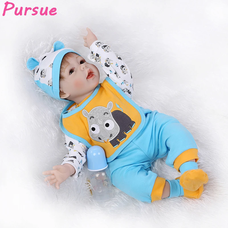 

Pursue Reborn Doll 55 cm Silicone Newborn Baby Doll Toys for Girls Educational Interactive Silicone Reborn Dolls bebes reborns