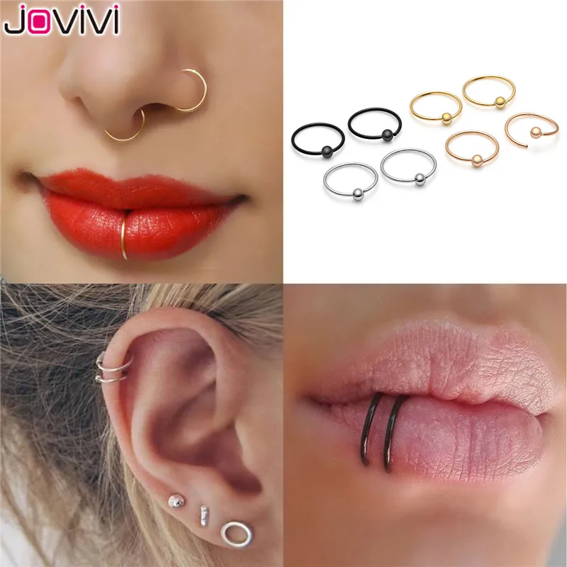 Кольцо Jovivi из нержавеющей стали 22G для носа шпильки хрящевой ткани Козелка