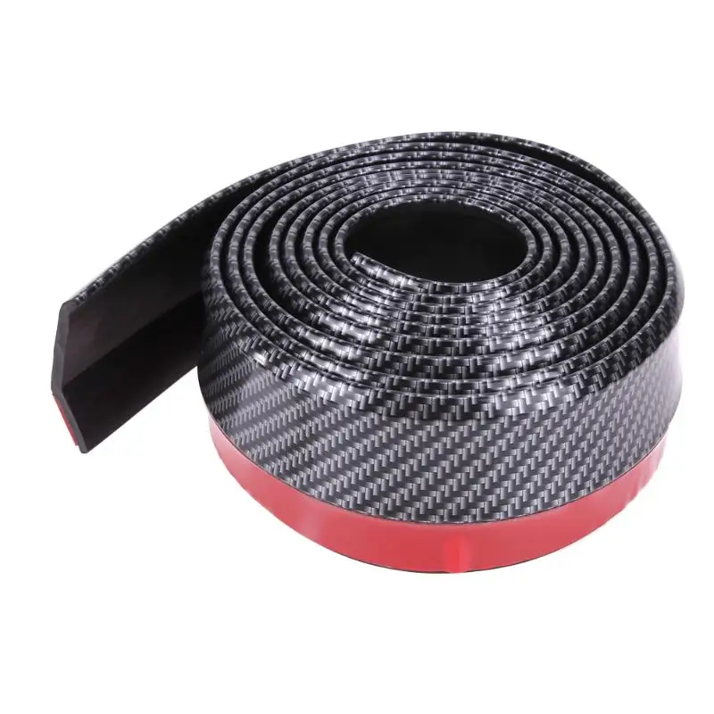 

2.5m Universal Soft Carbon Fiber Car Rubber Bumper Strip Outside Bumper Exterior Front Bumper Lip Kit car bumper Strip