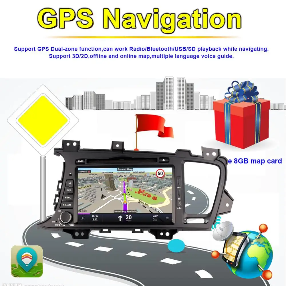 Discount 4G LTE Android 8.0 Car DVD Player for Kia K5 Optima Magentis 2011-2015 GPS Navigation 2 Din Bluetooth Radio Stereo Head Unit 5