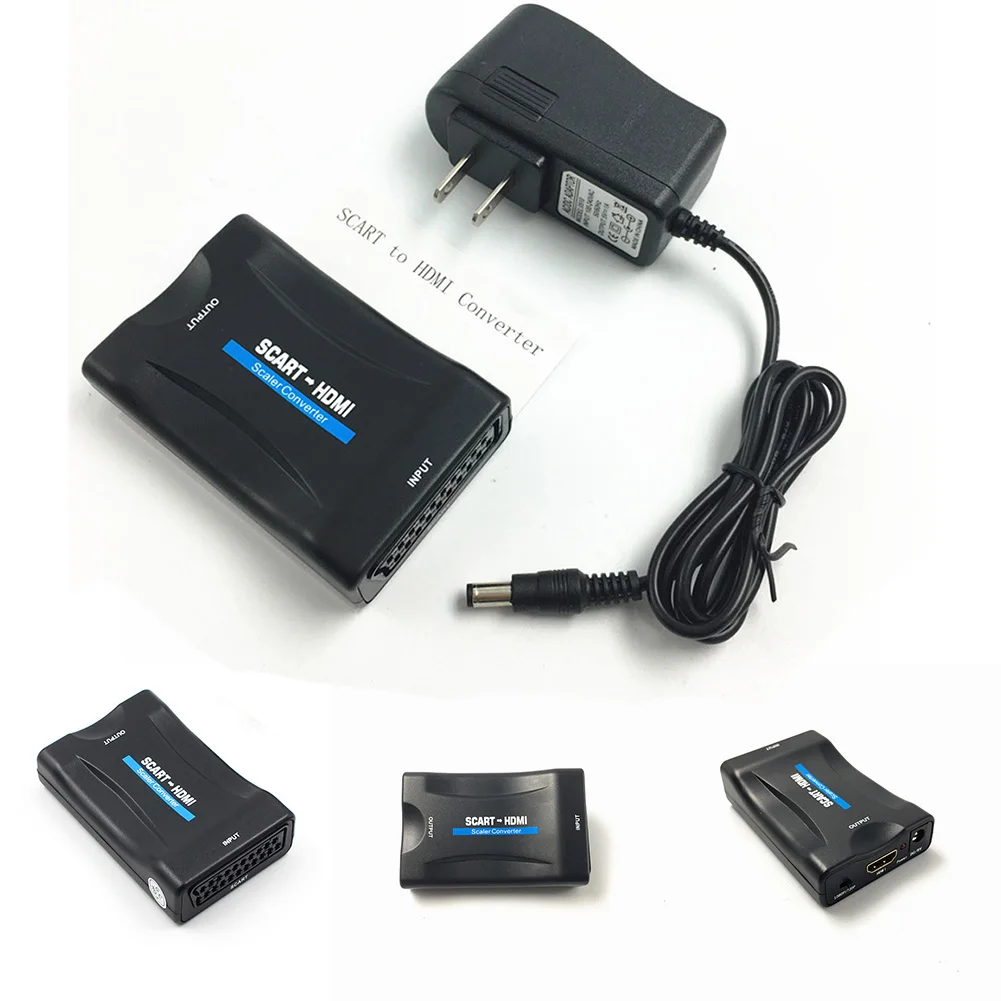 2019 Новый портативный 1080 P из scart в HDMI конвертер аудио видео сигнала адаптер HD с