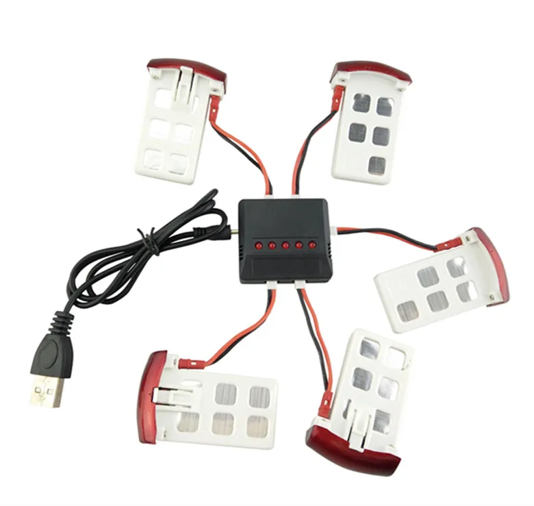 

BLL Syma X5UC / X5UW RC Quadcopter Spare Parts 3.7V 500mAh Battery * 5PCS + USB Charger + Transfer Cable * 5PCS