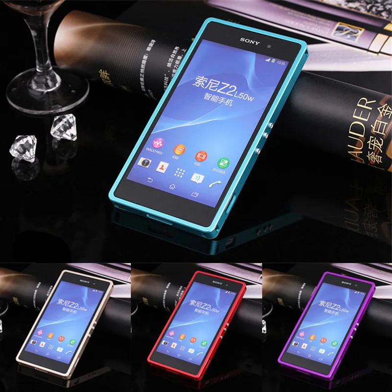 Чехол для Sony Z 2 Z2 металлический бампер с эффектом пуш ап чехол Xperia D6502 D6503 D6543 5