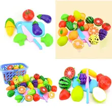 pudcoco Babies Funny Lovely Fruits Model Cutting Set Kids Pretend Role Play Kitchen Fruit Vegetable Food