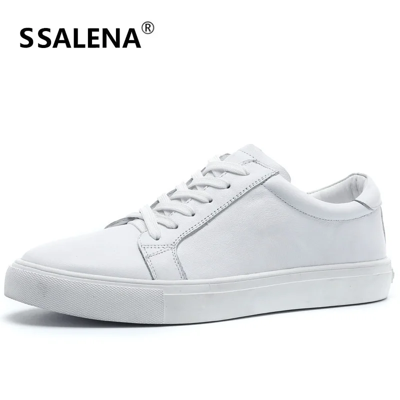 Men Mesh Lace Up Skateboarding Shoes Male Breathable Leather White
