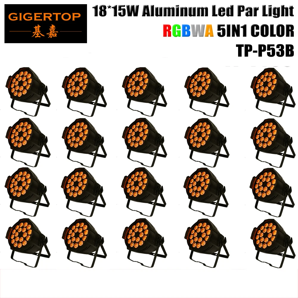 Tiptop сценический прожектор 20 шт./лот 18x15 Вт 5в1 RGBAW алюминиевый DMX светодиодный плоский параболический алюминиевый рефлектор, янтарный цветной стробоскопический эффект для дискотеки Вечерние