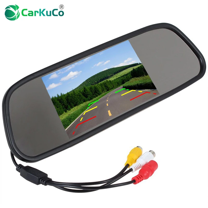 

5 Inch Color TFT LCD Car Rearview Mirror Monitor 5" DC 9V~36V Car Reverse Backup Mirror Monitor Screen for Rear View Camera DVD