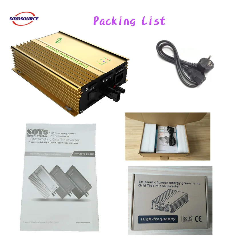 500w pakcing list