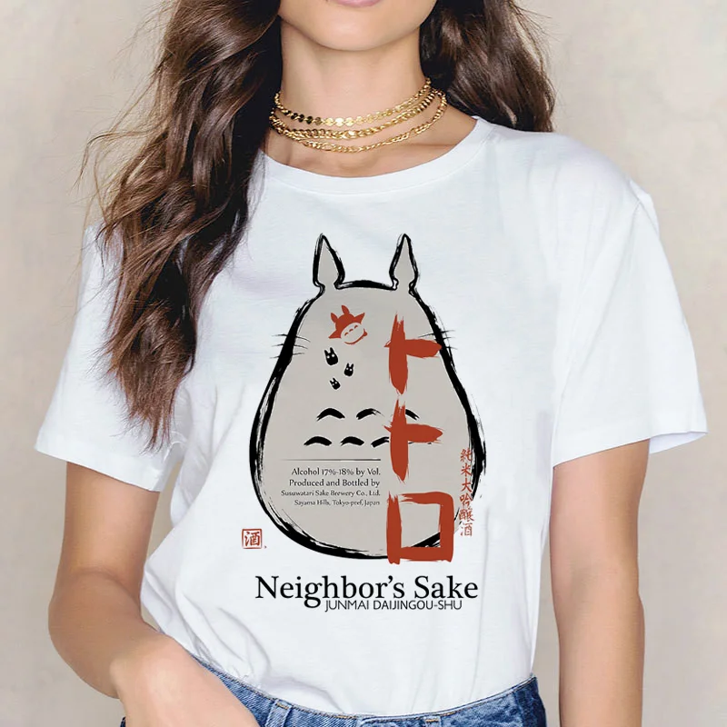 Футболка Totoro Spirit Out Хаяо Миядзаки из мультфильма Studio Ghibli femme женская футболка с японским аниме, женская одежда с аниме - Цвет: 3931