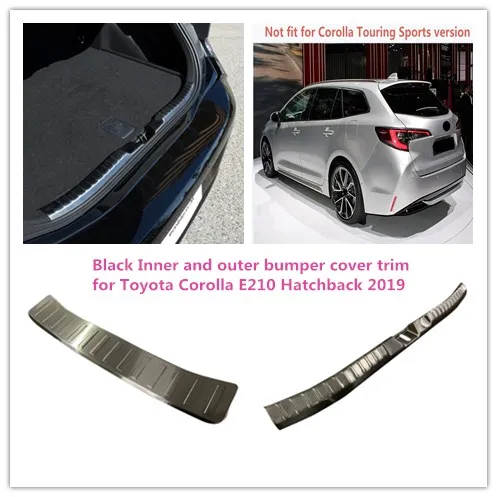 

Car Styling Exterior Black Rear Bumper Skid Protector Guard Cover Trim 1pcs / 2pcs For Toyota Corolla E210 Hatchback 2019