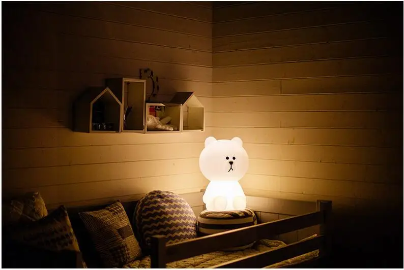 Новинка 30 см коричневый Медведь ночник Cony Line friend ночник для маленьких детей Рождественский подарок затемняемый Светодиодный