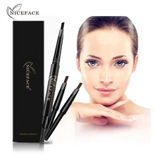 NICEFACE 2 в 1 двойная головка автоматическая Водонепроницаемый карандаш для бровей+ бровей Расчёски для волос Инструменты бровей Eye Definer Макияж бровей Enhancer