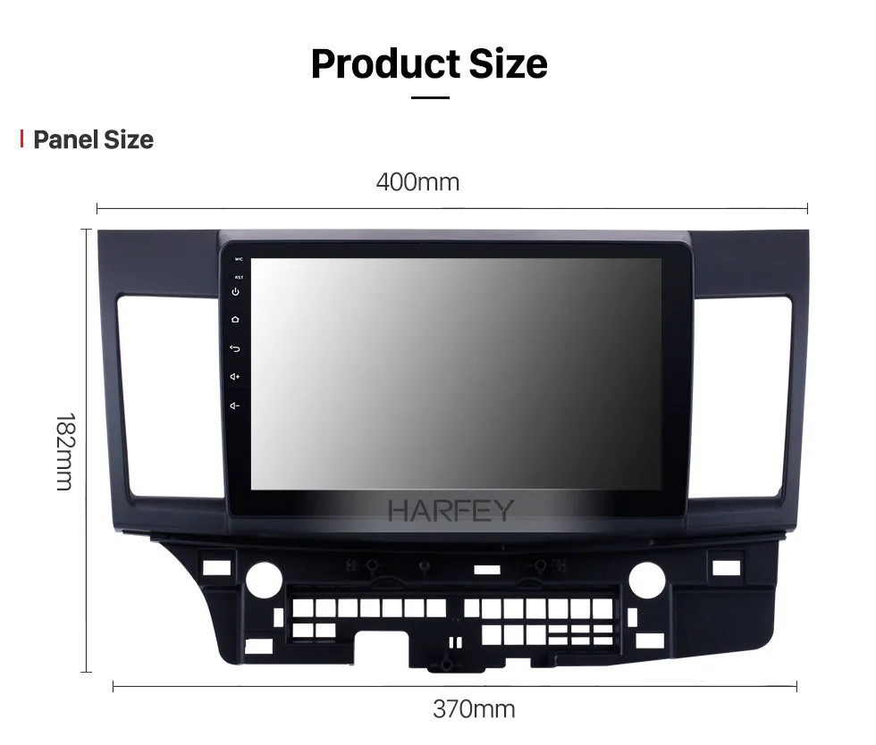 Harfey Android 8,1 gps стерео 10,1 дюймов для 2008- Mitsubishi Lancer-ex HD сенсорный экран автомобильный мультимедийный плеер с Bluetooth