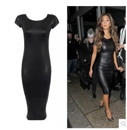 2016 Fashionable font b Women s b font Sheath font b Dress b font Leatherette Short