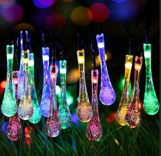 6 м 30 шт. светодиодный солнечный Сказочный светильник с капельками воды, наружная гирлянда, светодиодный фонарь для рождественской елки, сада, домашнего декора MYC - Испускаемый цвет: Multicolor