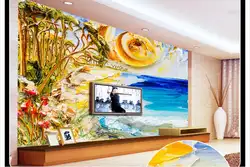 Пользовательские фото обои 3d настенные фрески обои пляж стиль живописи фоне стены картины Настенные обои украшения дома