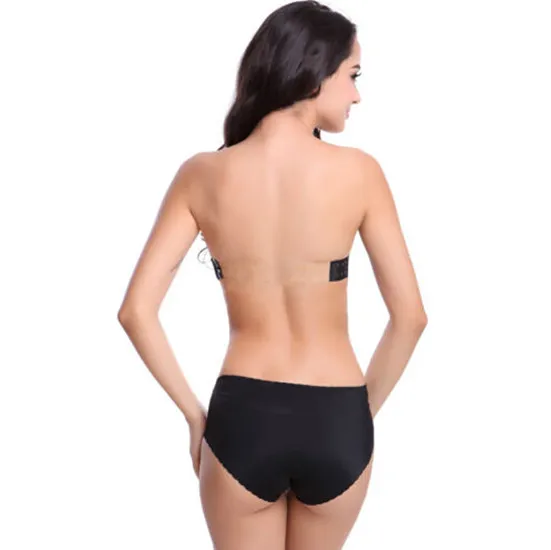 clear strap backless bra