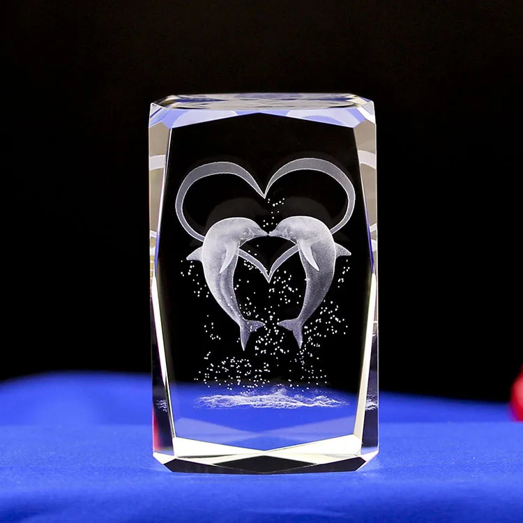 Кристалл декоративное украшение для дома 3D лазерной гравировки брелок в виде дельфинов свадебный подарок рукодельный феншуй украшения
