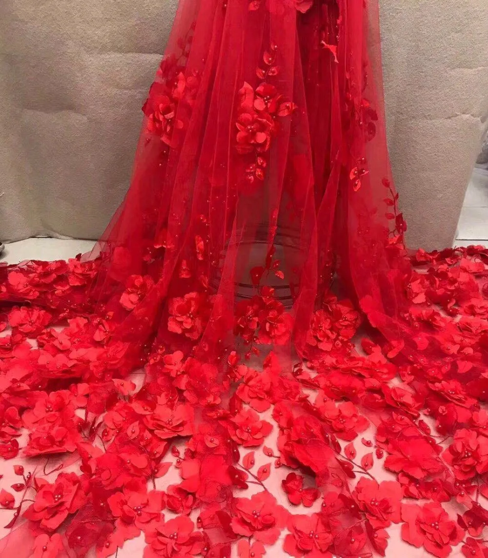 

High Quality Latest red African Laces 2018 With Beads Nigerian Tulle French Net Lace Fabric For wedding Party Nigeria LACE