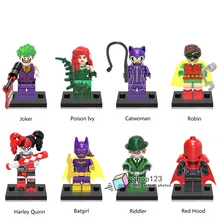 100 шт/партия Marvel Super Heroes Джокер Харли цинн Женщина-кошка красная капот ядовитая плюща Робин строительные блоки игрушки для детей
