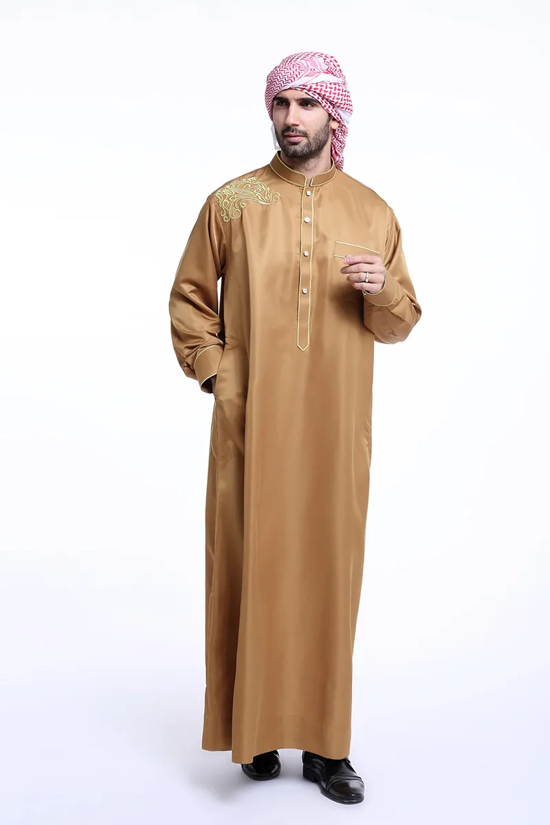 Модная белая мужская одежда, арабское мужское платье, мужская одежда из Саудовской Аравии, BTH804 - Цвет: Camel