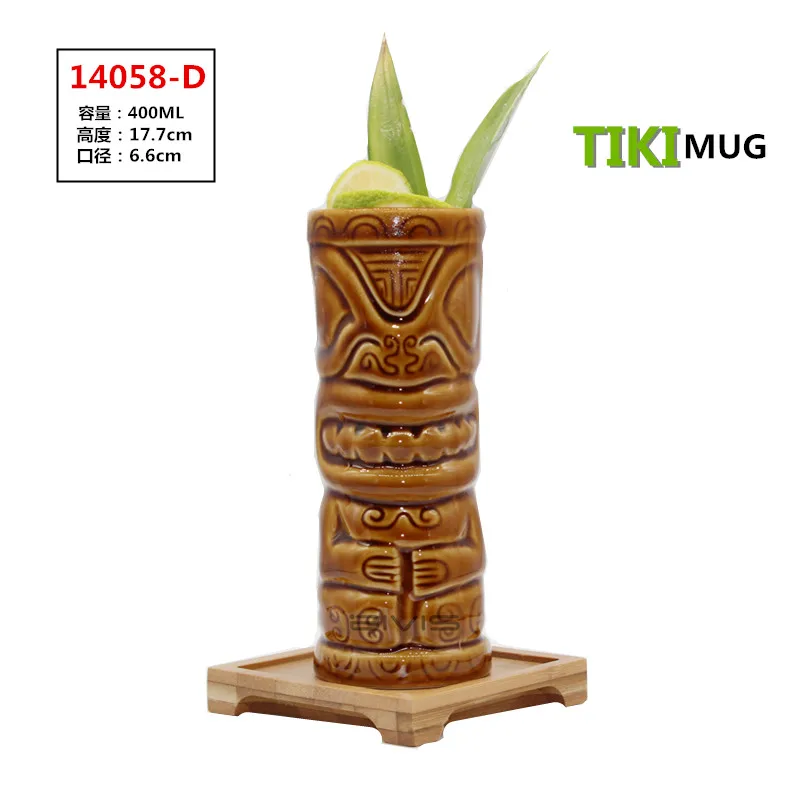 Hawaii Tiki кружки Коктейльные футбольные чашки пивные напитки Кружка вина керамическая Tiki кружки - Цвет: see chart