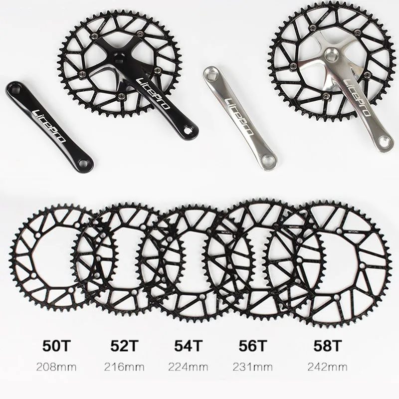 Litepro Folding Bike Chainring BCD130mm 5 Bolts Narrow-Wide Chainweel 46-58T
