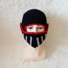 Мужская вязаная рыцарская шапка зимняя Балаклава для нанесения маски на лицо шапки Римский рыцарь шлемы Solider форма ручной работы Skullies Gorro YG604
