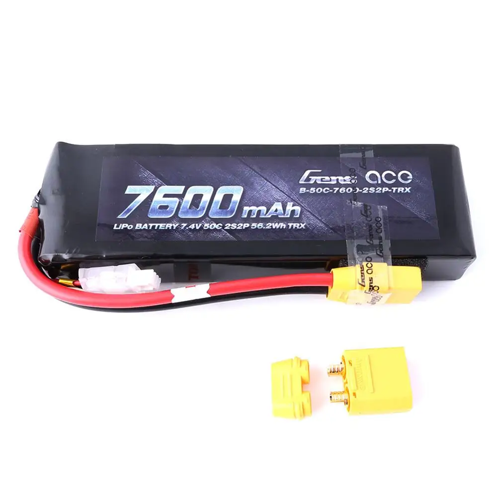 Gens ace 2S Lipo Аккумулятор 7,4 V 7600mAh RC автомобильный аккумулятор для Traxxas 50C с TRX вилкой батарея для RC TRXXAS REVO 1/10 1/8 автомобиля