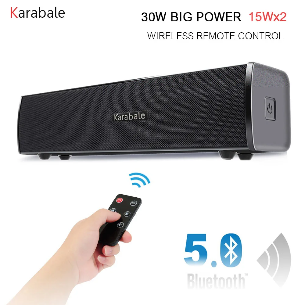 

30W Big Power Bluetooth 5.0 Speaker Soundbar Subwoofer Portable Wireless Remote Control Desktop Car Speaker Home Theater Boombox