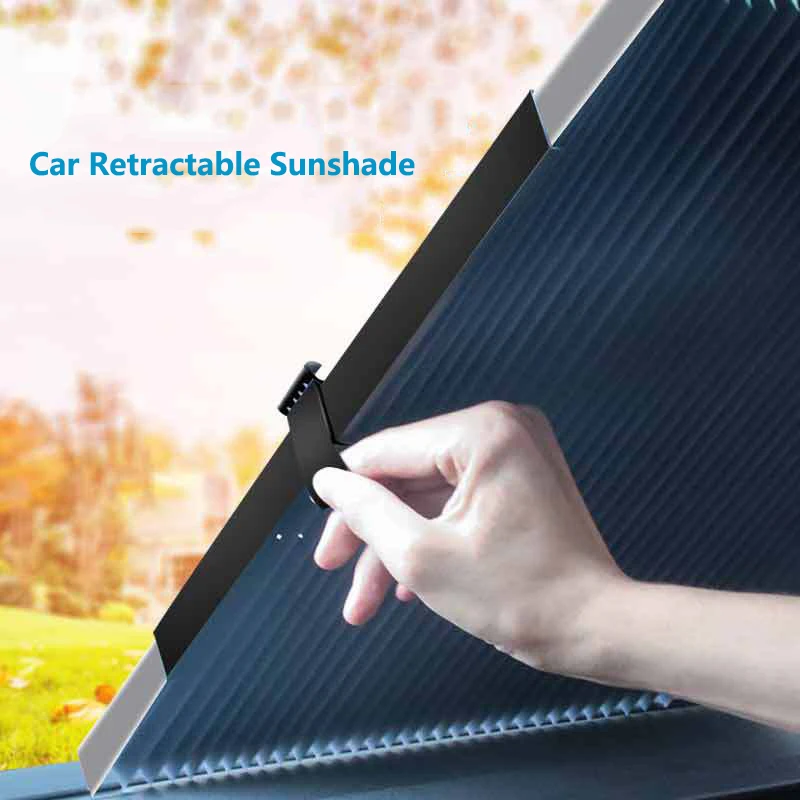 

Car Retractable Sunshade Cover Auto SunScreen Thermal Insulation sun shield telescopic shade front curtain car windshield visor