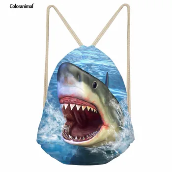 

Coloranimal 3D Dinasour Printed Men Drawstring Bag Famous Designer String Shoulder Bag Travel Shopping Beach Shoulder Backpack