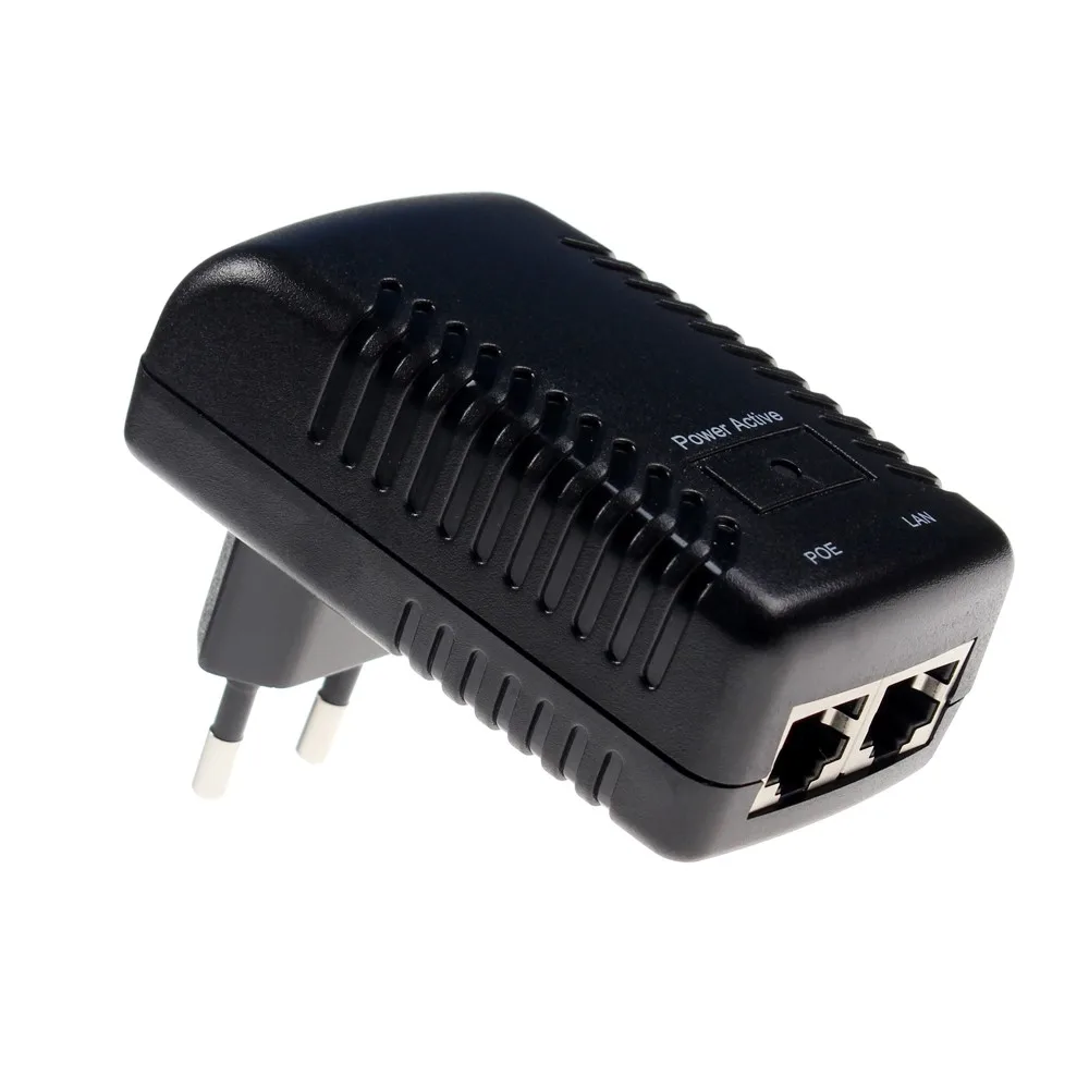 2Pieces Surveillance Security CCTV 48V 0.5A 24W POE Wall Plug POE Injector Ethernet Adapter IP Camera PoE Power Supply
