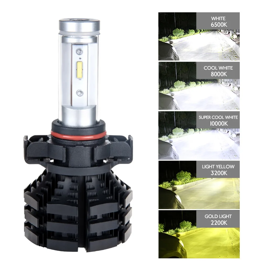 H4 LED H7 автомобильные фары 50 Вт 10000LM H15 H1 H3 H11 9005 9006 H8 H9 9004 9007 9012 PSX24 PSX26 2200K 3200K 6500K 8000K 10000K