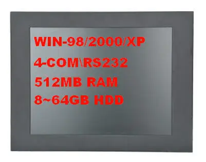 

New 10.4 inch industrial touch panel PC For Intel 855GM 855 512MB LPT DOM LAN 4 COM RS232 1024x768 LCD Industrial Tablet win-98