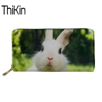 

Thikin Women Purses and Wallets Cute Rabbit Printing Brand Designer Leather Wallet Casual Money Bag For Ladies Girl Travel Purse