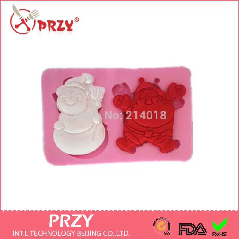 

Lace Santa snowman mold Shaped silicone fondant Cake decoration mold soap mold 100% food grade raw material Jelly mold